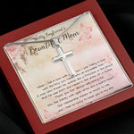 To My Boyfriend's Beautiful Mom Necklace - The Boy You Raised Into An Incredible Man - Necklace Gift For Boyfriend's Mom, Mother's Day Necklace Mother's Day Artisan Crafted Cross Necklace