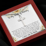 Mommy Necklace, To My Amazing Mommy Gift Necklace, 1st Mother’s Day Present For New Mom From New Born Baby, Sentimental Gift From Baby To Mom, New Mommy Gift Mother's Day Artisan Crafted Cross Necklace