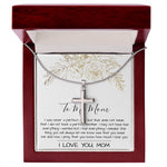 Mom Necklace Mother's Day Gift, To My Mom Necklace, Gift For Mom,  Mother's Day Necklace Mother's Day Artisan Crafted Cross Necklace