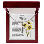 Mom Necklace Gift - To My Mom - You Mean The World For All You Do Mother's Day Necklace Mother's Day Artisan Crafted Cross Necklace