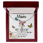 To My Mom Necklace, I'll Be By Your Side, To My Mom Gift Necklace Mother's Day Artisan Crafted Cross Necklace