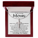 To My Loving Mom - Important Person In My Life Mother's Day Gift From Daughter Necklace Mother's Day Artisan Crafted Cross Necklace