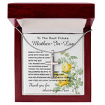 Mother-In-Law Necklace, Thank You To Mother-In-Law Necklace Gift Mother's Day Artisan Crafted Cross Necklace