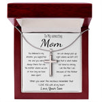 Mom Necklace - Gift for Mom from Son Mother's Day Artisan Crafted Cross Necklace