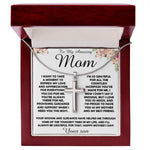 To my Amazing Mom Gift From Son Mother's Day Necklace Mother's Day Artisan Crafted Cross Necklace