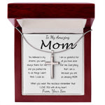 Mom Necklace - To Mom Necklace, Gift for Mom from Son Mother's Day Artisan Crafted Cross Necklace