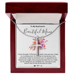 Mother-In-Law Necklace, Necklace Gift For Boyfriend's Mom, To My Boyfriend's Mom Gift, Future Mother-In-Law Mother's Day Artisan Crafted Cross Necklace