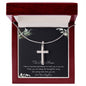 To My Mom Necklace -Mother's Day Gift For Mom From Son, Thank You Mom Mother's Day Artisan Crafted Cross Necklace