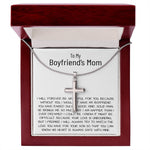 Mom Necklace, Mother-In-Law Necklace, Gift To My Boyfriend's Mom Necklace, Gift For Future Mother-In-Law Mother's Day Artisan Crafted Cross Necklace