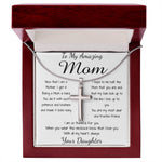 Mom Necklace - To My Amazing Mom Gorgeous Necklace for Mom from Daughter Mother's Day Gift Mother's Day Artisan Crafted Cross Necklace