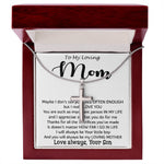 To My Loving Mom - Important Person In My Life Mother's Day Gift From Son Necklace Mother's Day Artisan Crafted Cross Necklace
