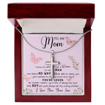 To My Mom Necklace Gift From Son Mother's Day Artisan Crafted Cross Necklace