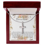 Bonus Mom Necklace, To My Beautiful Bonus Mom On My Wedding Day Necklace, Gift For Stepmother Of The Groom Gift Mother's Day Artisan Crafted Cross Necklace