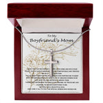 Mom Necklace, Mother-In-Law Necklace, To My Boyfriend's Mom Necklace, Gift For Boyfriend's Mom Mother's Day Necklace Mother's Day Artisan Crafted Cross Necklace