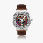 Hopkirk Scottish Clan Tartan Crest Badge Silver Automatic Watch Size 46mm