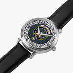Gillon Scottish Clan Tartan Crest Badge Silver Automatic Watch Size 46mm