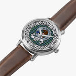 Melville Scottish Clan Tartan Crest Badge Silver Automatic Watch Size 46mm