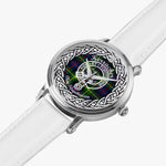 Kerracher Scottish Clan Tartan Crest Badge Silver Automatic Watch Size 46mm