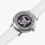 Macdonalds Of Donald Scottish Clan Tartan Crest Badge Silver Automatic Watch Size 46mm