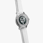 Scottish Gunn Clan Tartan Crest Badge Silver Automatic Watch Size 46mm