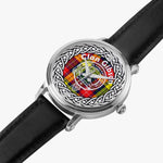 Scottish Gibson Clan Tartan Crest Badge Silver Automatic Watch Size 46mm