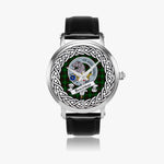Beveridge Scottish Clan Tartan Crest Badge Silver Automatic Watch Size 46mm