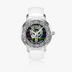 Kerracher Scottish Clan Tartan Crest Badge Silver Automatic Watch Size 46mm