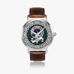 Calder Scottish Clan Tartan Crest Badge Silver Automatic Watch Size 46mm