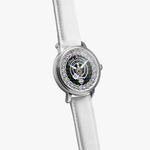 Scottish Murray Clan Tartan Crest Badge Silver Automatic Watch Size 46mm