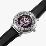 Scottish MacDonald Clan Tartan Crest Badge Silver Automatic Watch Size 46mm