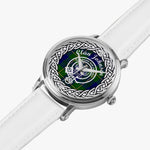 Johnston Scottish Clan Tartan Crest Badge Silver Automatic Watch Size 46mm