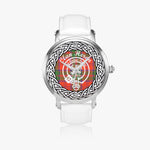 Scottish Heron Clan Tartan Crest Badge Silver Automatic Watch Size 46mm