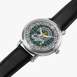 MacThomas Scottish Clan Tartan Crest Badge Silver Automatic Watch Size 46mm