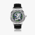 Colville Scottish Clan Tartan Crest Badge Silver Automatic Watch Size 46mm