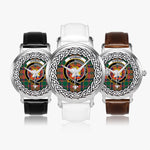 Stewart (of Appin) Scottish Clan Tartan Crest Badge Silver Automatic Watch Size 46mm