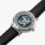 Cockburn Scottish Clan Tartan Crest Badge Silver Automatic Watch Size 46mm