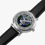 Scottish MacEwen Clan Tartan Crest Badge Silver Automatic Watch Size 46mm