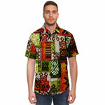 Men Hawaiian Shirt Boho Tropical Vintage Hawaiian Men Short Sleeve Shirt