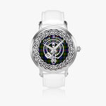 Scottish Murray Clan Tartan Crest Badge Silver Automatic Watch Size 46mm