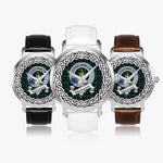 MacKenzie Scottish Clan Tartan Crest Badge Silver Automatic Watch Size 46mm