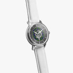 Clan MacNeill of Gigha Crest & Tartan Knot Sterling Silver Unisex Automatic Watch (Silver) Size 46mm