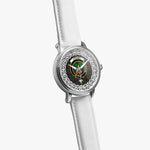 Crosbie Scottish Clan Tartan Crest Badge Silver Automatic Watch Size 46mm