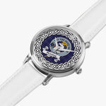 Fleming Scottish Clan Tartan Crest Badge Silver Automatic Watch Size 46mm