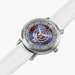 Scottish Trotter Clan Tartan Crest Badge Silver Automatic Watch Size 46mm