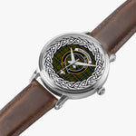 Walkinshaw Scottish Clan Tartan Crest Badge Silver Automatic Watch Size 46mm