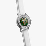 Kirkcaldy Scottish Clan Tartan Crest Badge Silver Automatic Watch Size 46mm