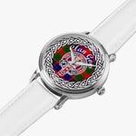 Scottish Gow Clan Tartan Crest Badge Silver Automatic Watch Size 46mm