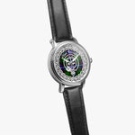 Scottish Russell Clan Tartan Crest Badge Silver Automatic Watch Size 46mm