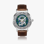 Urquhart Scottish Clan Tartan Crest Badge Silver Automatic Watch Size 46mm
