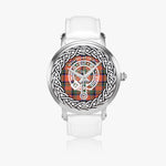 Stewart (Stuart) of Bute Clan Tartan Crest Badge Silver Automatic Watch Size 46mm
